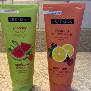 Lot of 3 Freeman brand soothing and clearing mask in watermelon and sweet pea